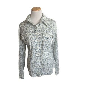 Vintage Lucky Brand Floral Cotton Snap Shirt